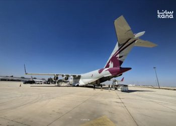 طائرة قطرية تصل إلى دمشق محمّلة بـ 12 طناً من المساعدات الطبية لدعم المستشفيات السورية