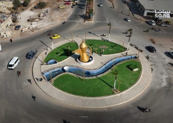إنجاز أعمال تأهيل وتطوير دوّار الدلّة في مدينة درعا