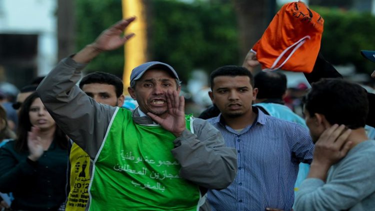 احتجاج سابق ضد البطالة في المغرب (الأناضول)